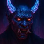 Neon Oni with Cyber Horns