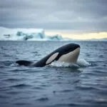 Orca Swimming in Arctic Waters