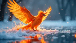 Phoenix Rising From Flames