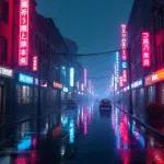 Retro Neon Grid Landscape