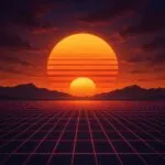 Retro Sunset Grid
