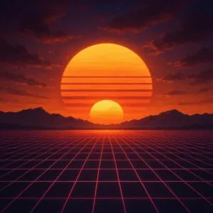 Retro Sunset Grid