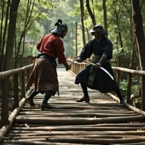 Samurai Duel at the Bamboo Bridge