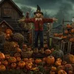Scarecrow in the Pumpkin Field