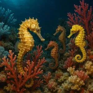 Seahorses in Coral Reef