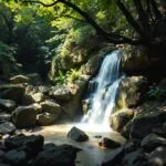Secluded Waterfall in Lush Valley