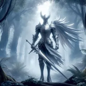 Silverblade Knight on the Foggy Hills