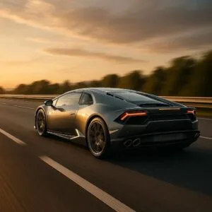 Speeding Sports Car on the Highway