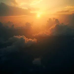 Golden Sunrise Above the Clouds