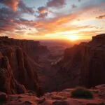 Sunset Over Desert Canyon