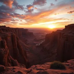 Sunset Over Desert Canyon
