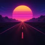 Synthwave Road Perspective