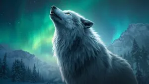 The Frost Wolf of the Northern Lights
