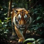 Tiger in Dense Jungle