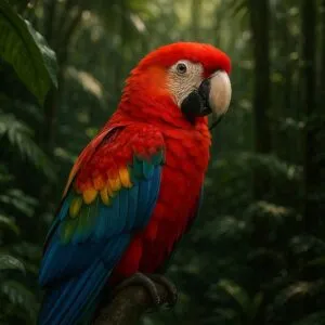Tropical Parrot in Jungle