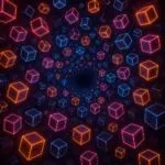 Vortex of Neon Cubes