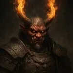 Warlord Oni with Flaming Horns