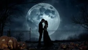 Werewolf Couple at Full Moon