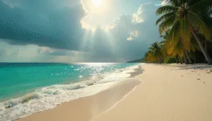 White Sand Beach with Turquoise Waters