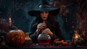 Witch Brewing Love Potion