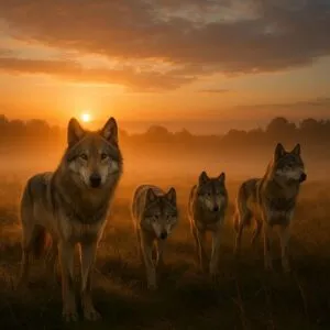 Wolf Pack at Dawn