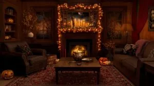 Cozy Halloween Living Room
