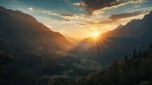 Golden Sunrise Over the Valley