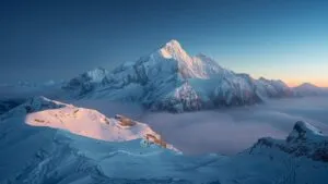 Snow-Capped Peaks at Dawn