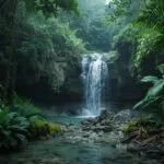 Waterfall Hidden in the Jungle