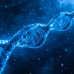 Abstract DNA Helix Structure Blue Light