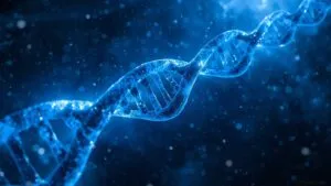 Abstract DNA Helix Structure Blue Light