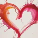Abstract Watercolor Paint Splatter Heart Artistic