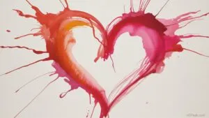 Abstract Watercolor Paint Splatter Heart Artistic