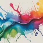 Abstract Watercolor Paint Splatter Vibrant