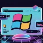 Abstract Windows 95 UI Elements Design Vaporwave