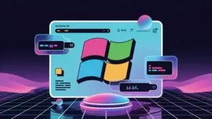 Abstract Windows 95 UI Elements Design Vaporwave