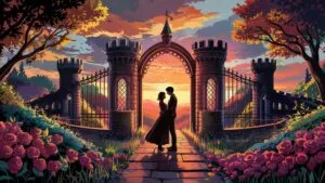 Castle Gates Fairytale Couple Fantasy Art Epic