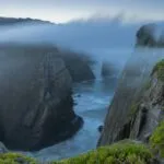 Coastal Cliffs Ocean Fog Rolling In Mysterious