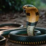 Cobra Snake Rearing Up to Strike