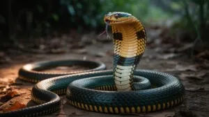 Cobra Snake Rearing Up to Strike