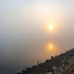 Foggy Lake Shoreline