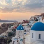 Greek Islands White Houses Blue Domes