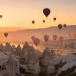 Hot Air Balloons Cappadocia Sunrise Flight Silhouette