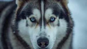 Husky Portrait Intense Gaze