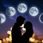 Moon Phases Couple Silhouette Symbolic Cycle Night