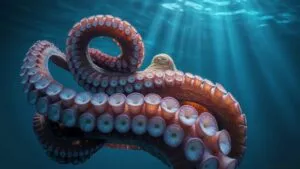 Octopus Tentacles Underwater Closeup