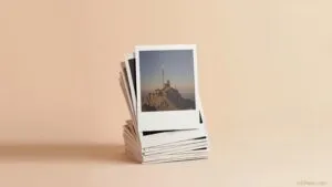 Old Polaroid Photo Stack Image