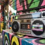 Old School Boombox Stereo Player 80s Portable Music