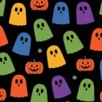 Rainbow Ghost Shapes on Black