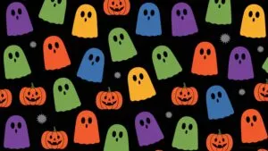 Rainbow Ghost Shapes on Black